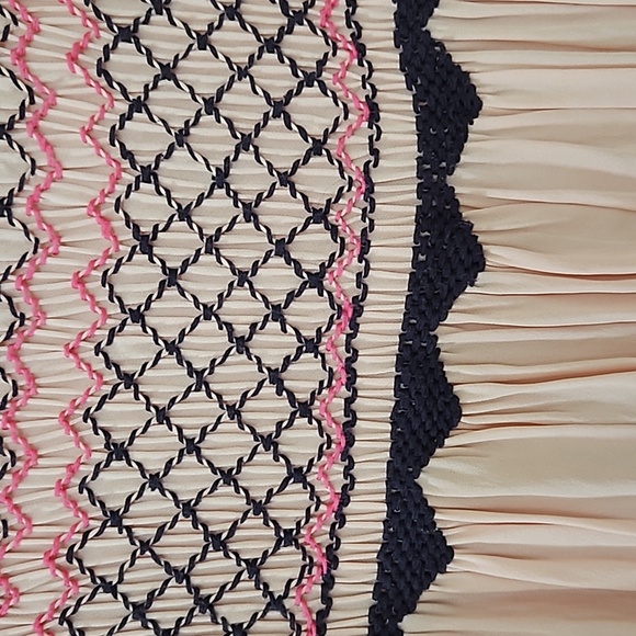 Free People Pink Long Sleeve Smocked Mini Shift Dress Size Small - Picture 6 of 7